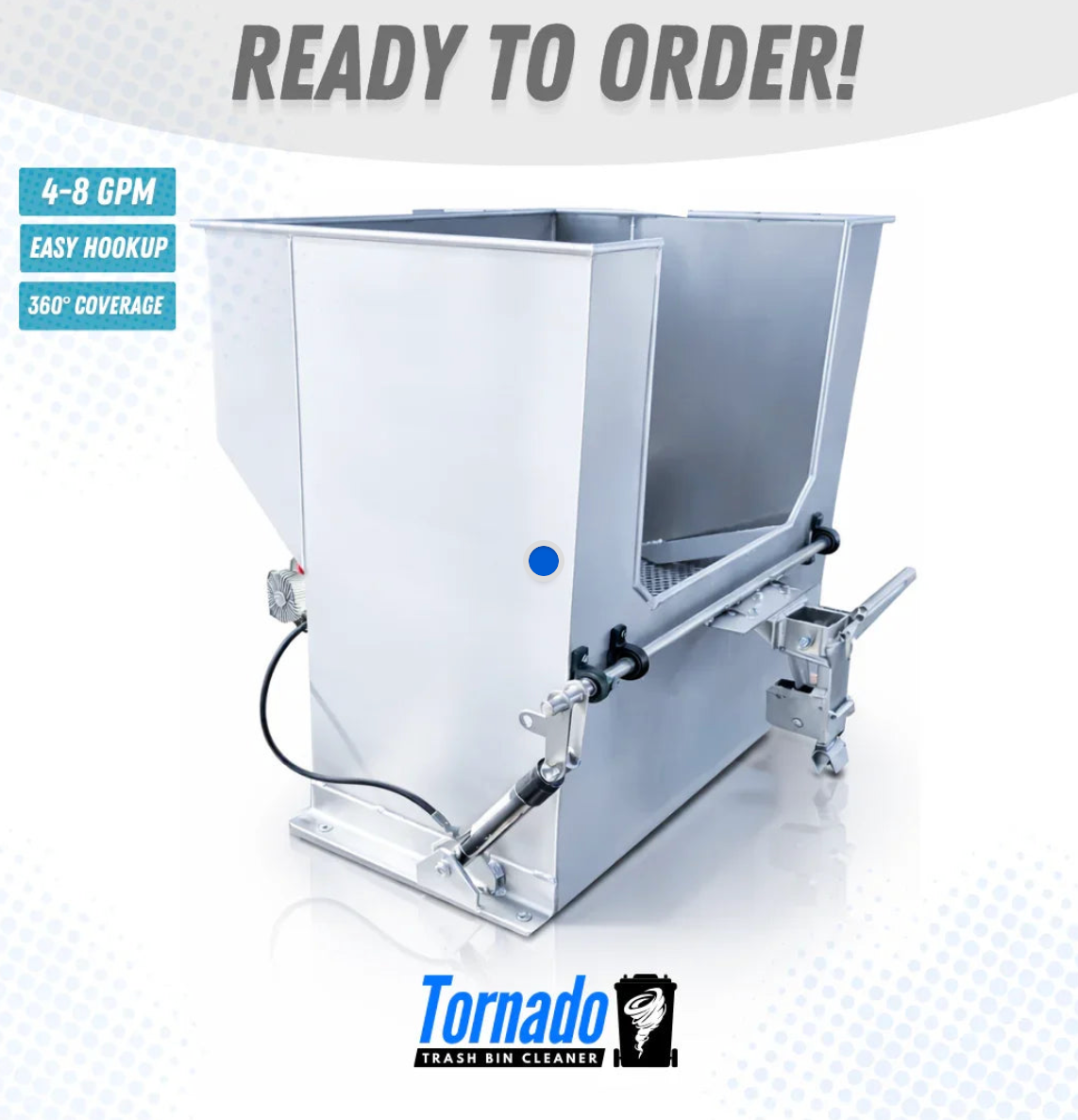 Tornado Trash Bin Cleaner – High-Pressure Dual Nozzle Cleaning System for Trash & Recycling Bins