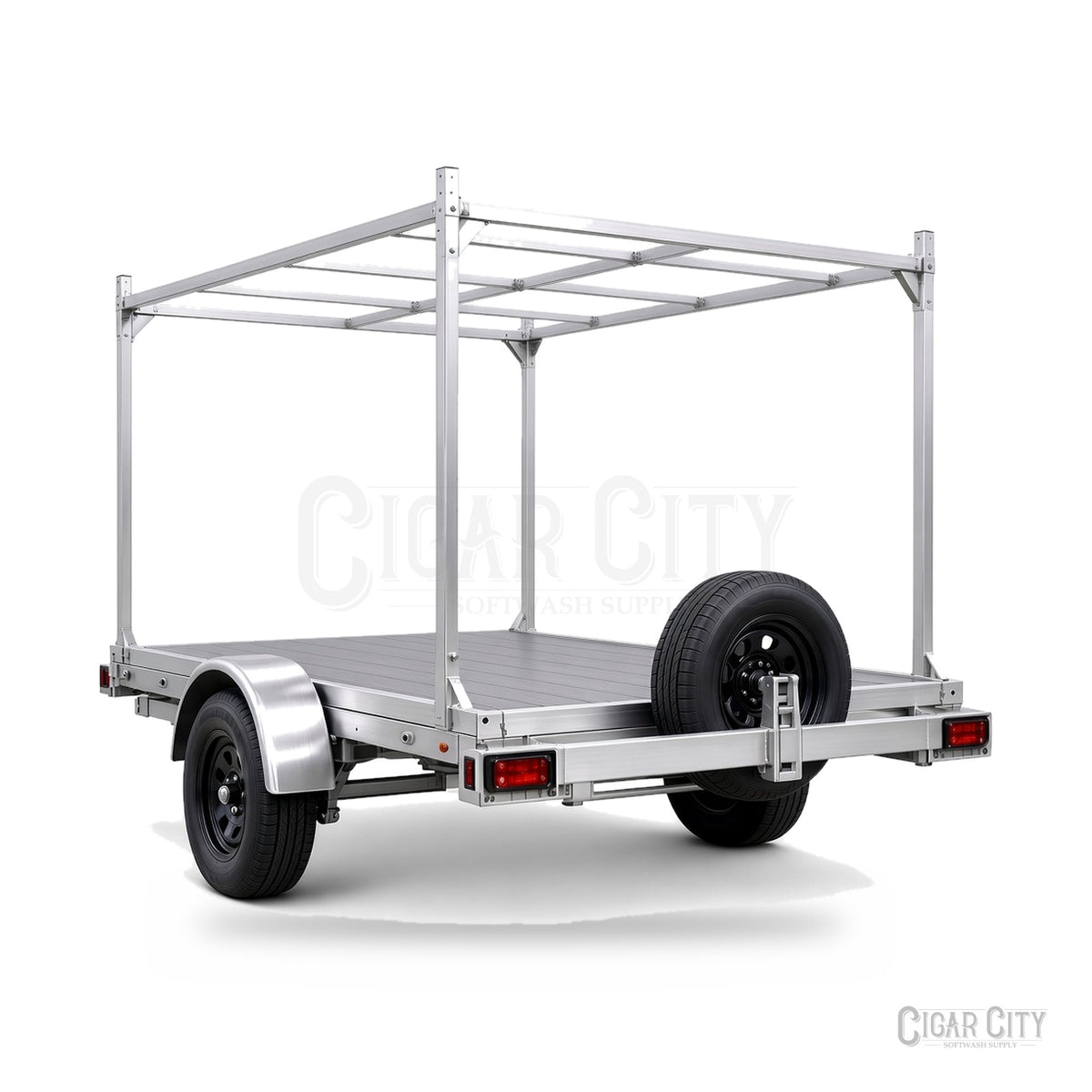 Rendering - actual build may vary - 6x10 single axle trailer, rear