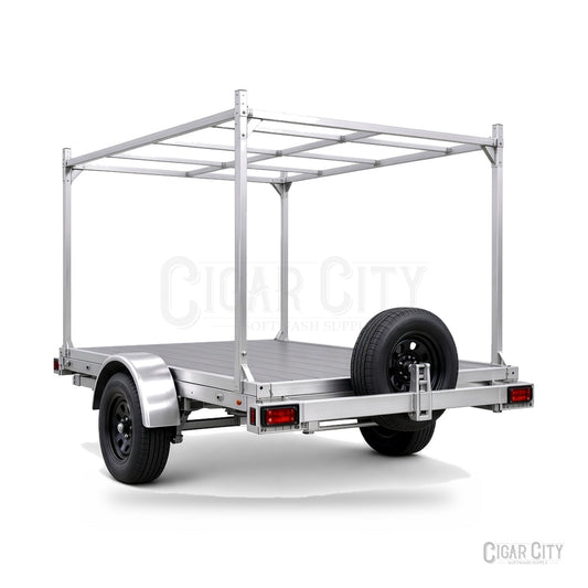 Rendering - actual build may vary - 6x10 single axle trailer, rear