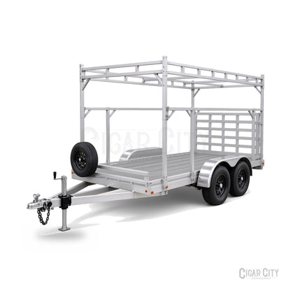 Rendering - actual build may vary - 6x14 tandem axle trailer with ramp, front