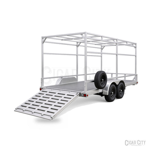 Rendering - actual build may vary - 6x14 tandem axle trailer with ramp, rear